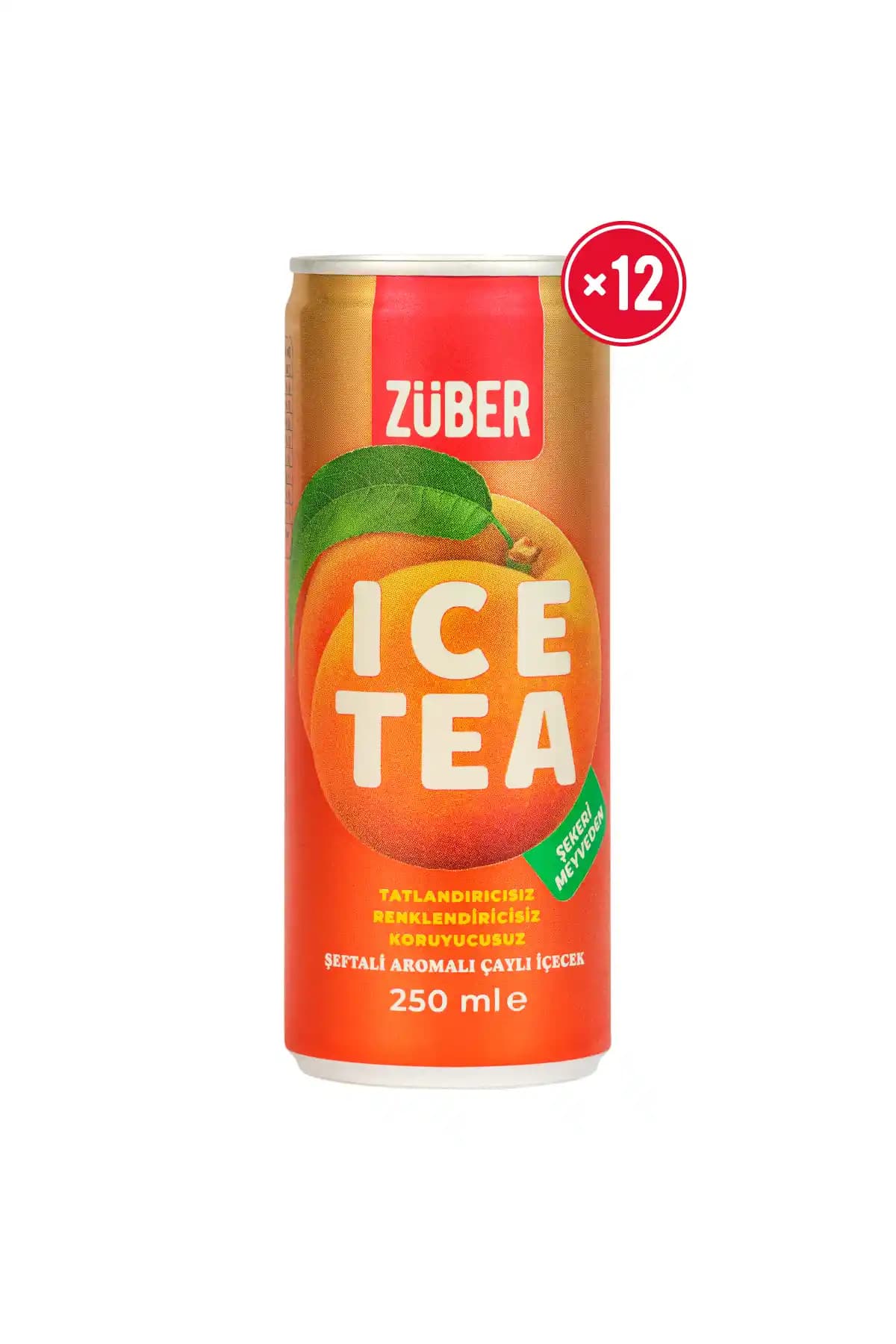 Züber Ice Tea Şeftali 250ml X 12 Adet Doğal ve Sağlıklı Serinletici Yaz İçeceği
