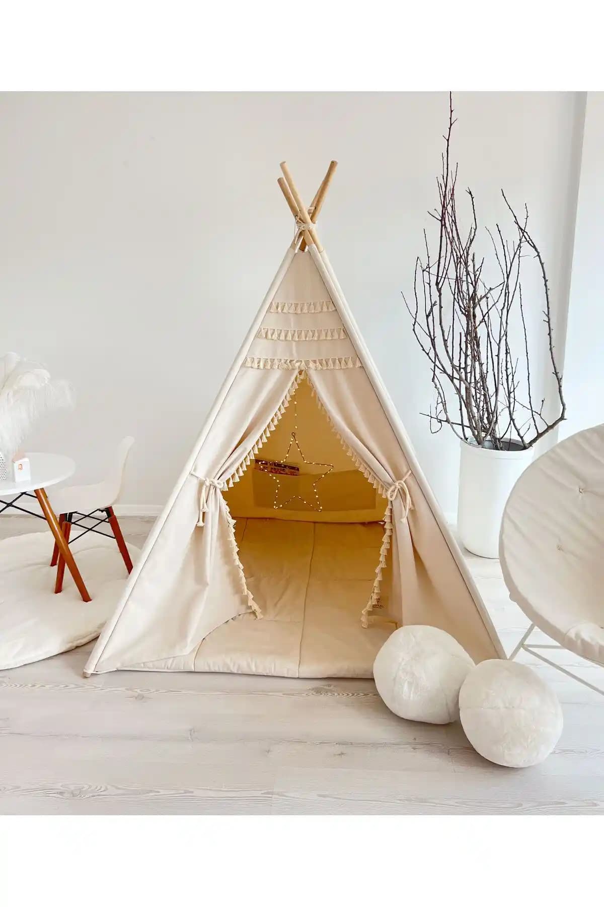 PAMUKA Oyun Çadırı Plus Boho ve Webburada Organik Işıklı Kızılderili Çadır Karşılaştırması