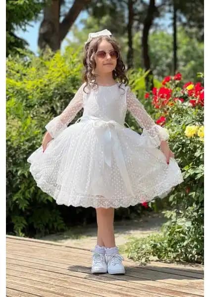 Abiye Kids Beyaz Prenses Model Çocuk Abiyesi: Zarif ve Rahat Tasarım ile Özel Günler İçin