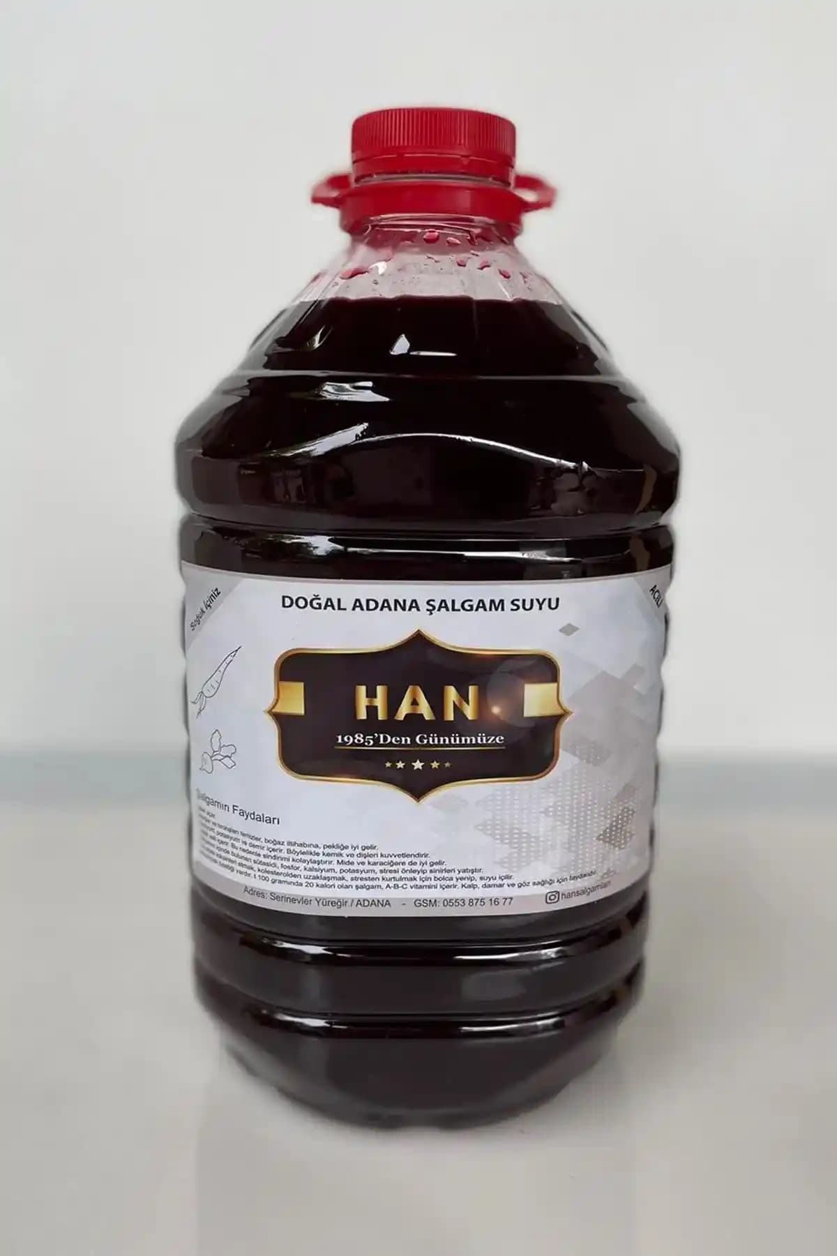 Adana'nın Geleneksel Lezzeti HAN Şalgam Katkısız Acılı 5 Litre Doğal ve Sağlıklı İçeriğiyle