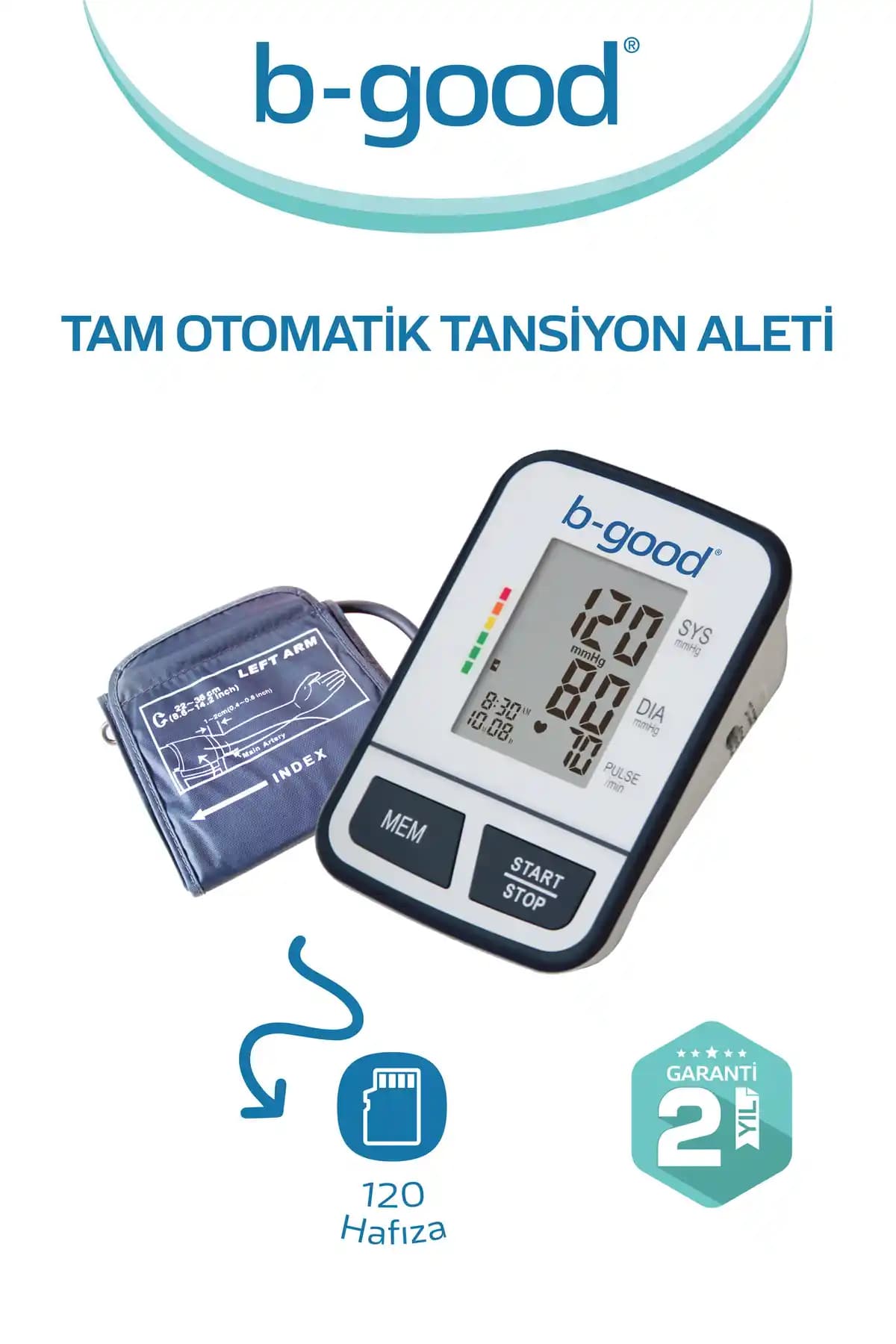 B-GOOD Tam Otomatik Dijital Tansiyon Aleti Sağlık Takibi ve Kullanım Kolaylığı