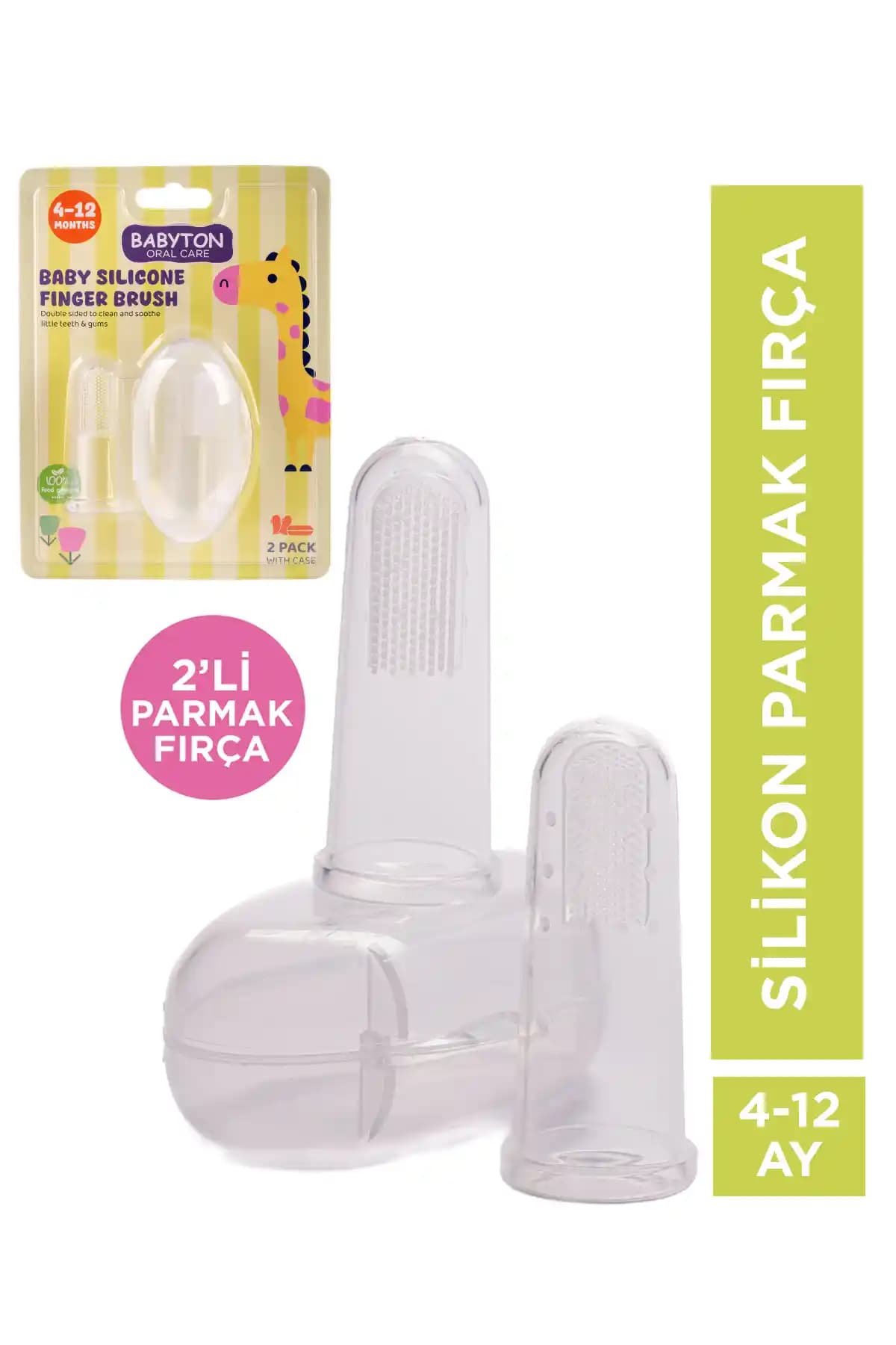 BABYTON İkili Silikon Parmak Fırça Bebek Ağız Bakımında Güvenli ve Pratik Çözüm