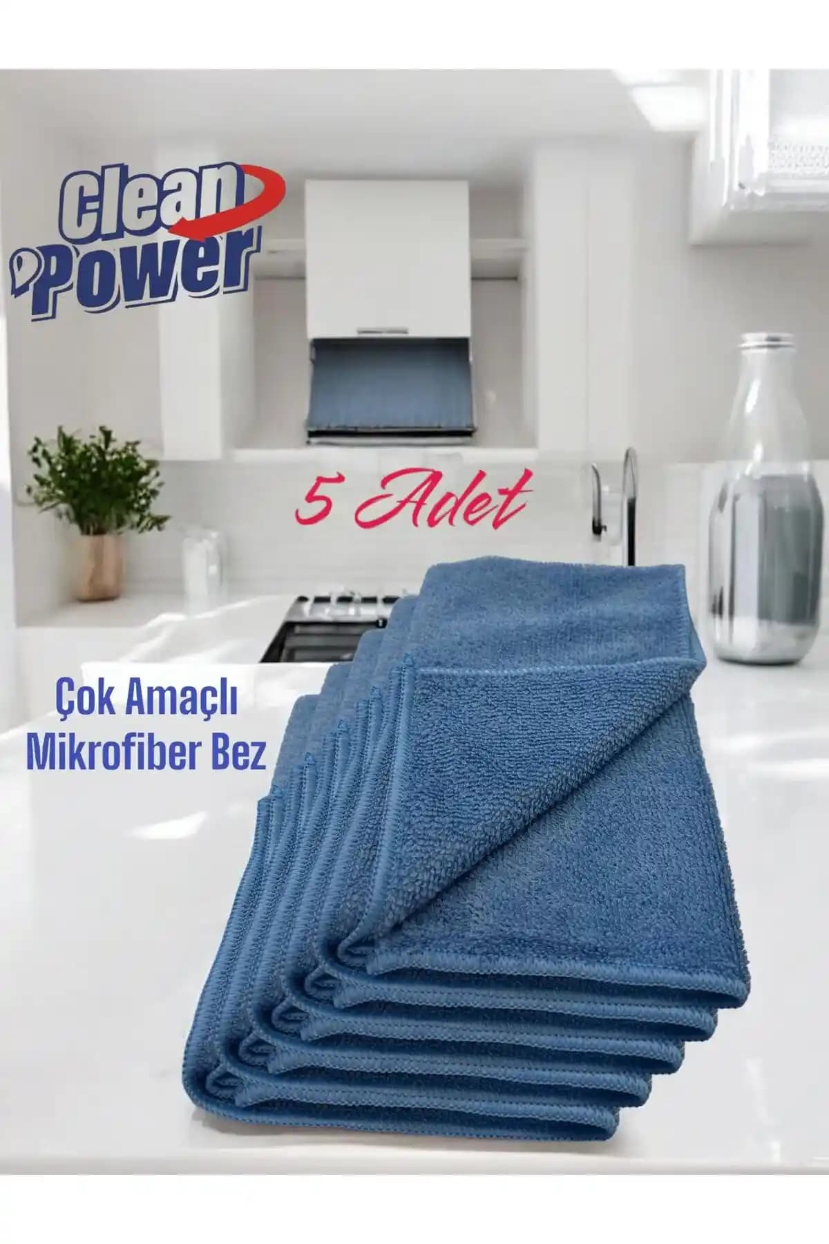 CLEANPOWER Mikrofiber Çok Amaçlı Temizlik Bezi: Ev ve Ofis İçin Pratik ve Hijyenik Çözüm