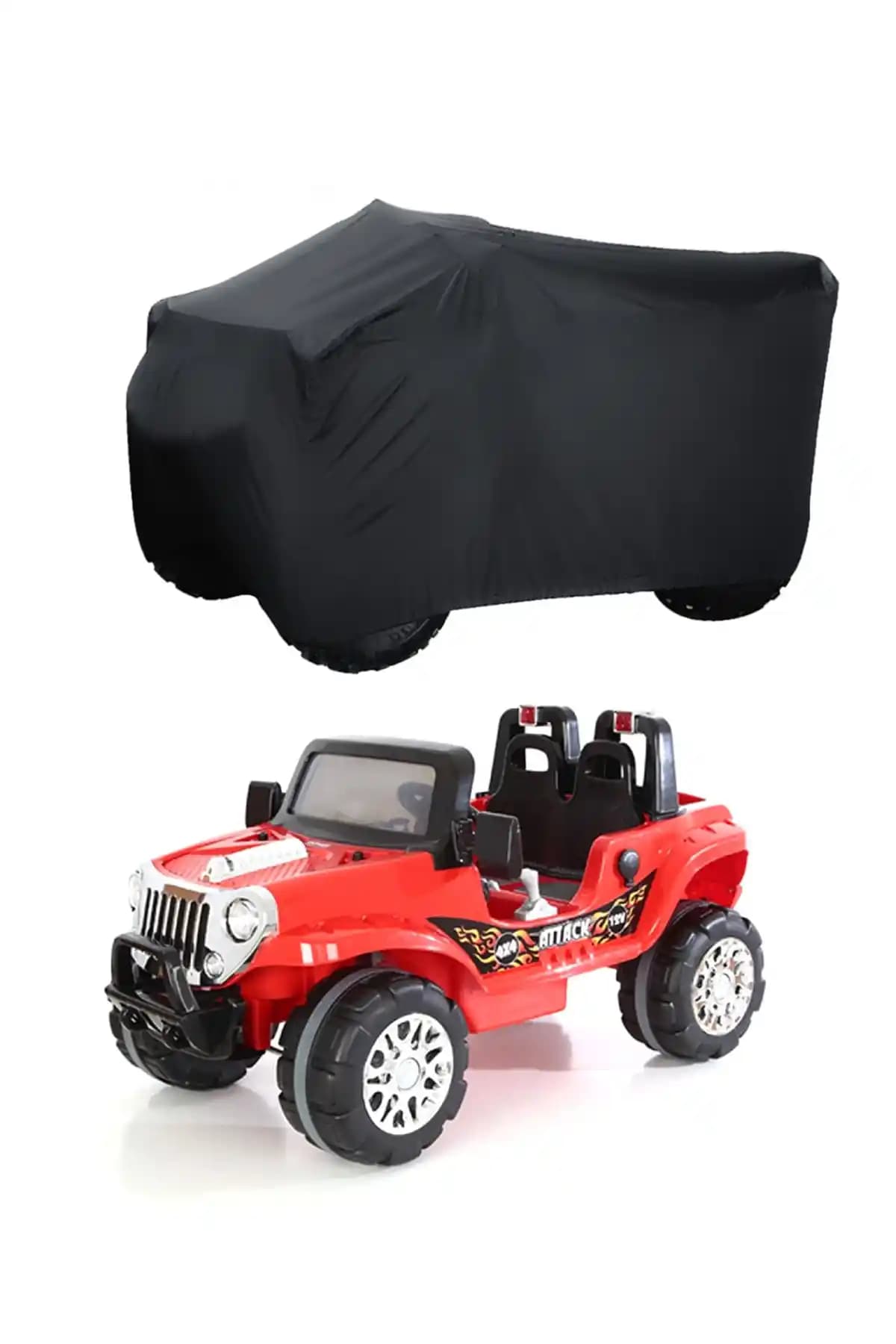 CoverPlus Siyah Akülü Oyuncak Araba Güçlü ve Dayanıklı Tasarımıyla Çocuklar İçin Uygun