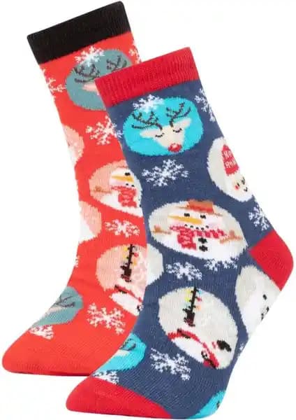 DeFacto Erkek Çocuk Yılbaşı Temalı Pamuklu 2'li Uzun Kutulu Çorap Ürünü İncelemesi