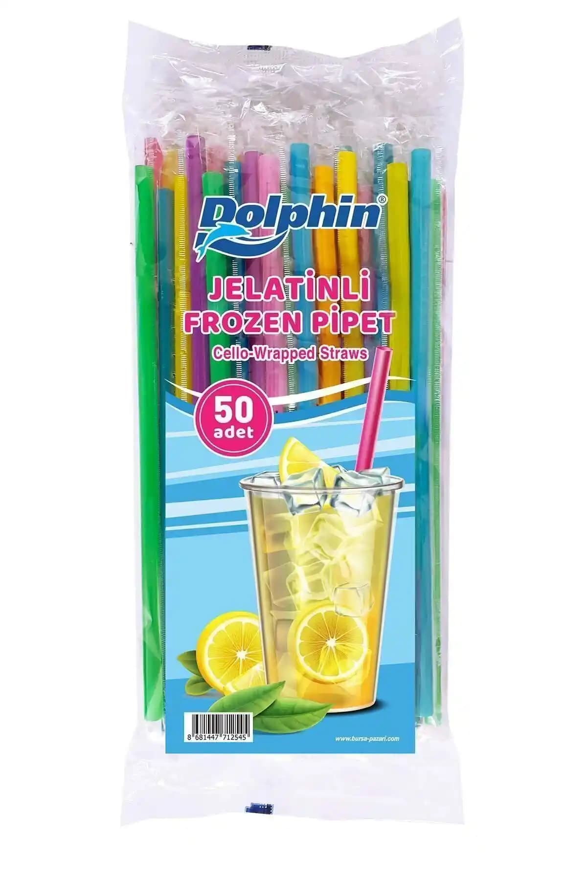 Dolphin Jelatinli Frozen Pipet 50li: Estetik ve Dayanıklı İçecek Sunum Çözümü