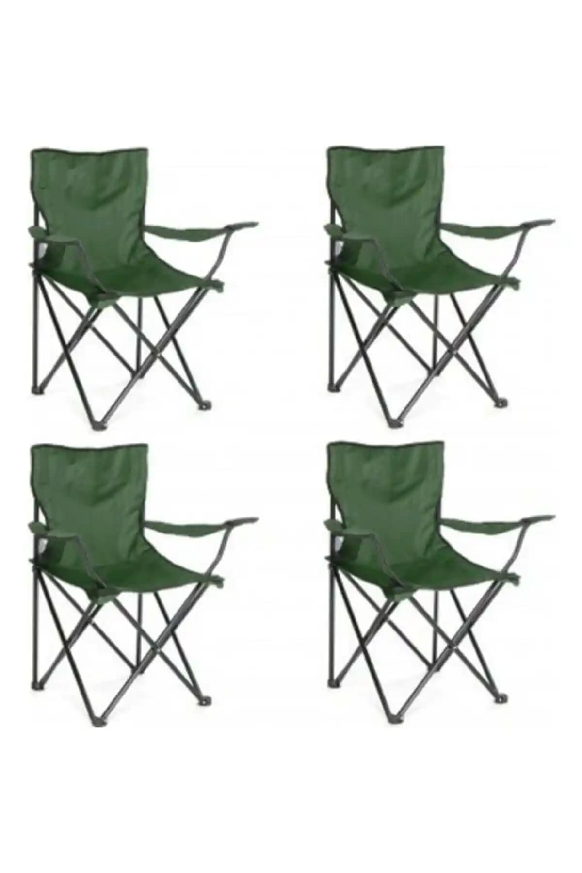 Dükkanönü 4'lü Yeşil Kamp Sandalyesi: Dayanıklı ve Pratik Açık Hava Oturma Çözümü