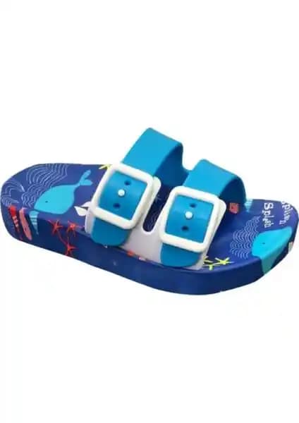 Gezer Erkek Çocuk Mavi Kaydırmaz Havuz Deniz Terliği Güvenli ve Konforlu Kullanım İçin Uygun