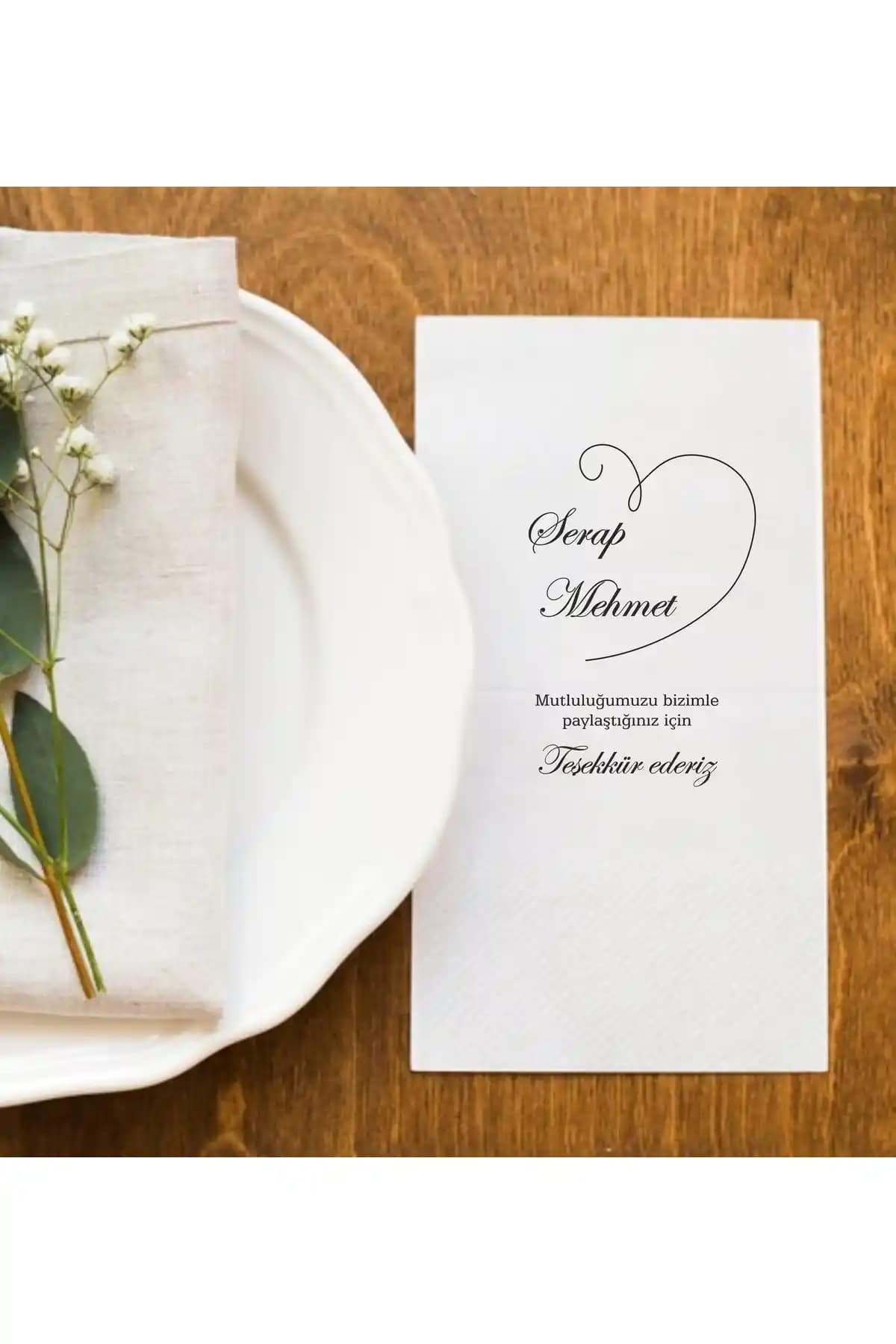 Hediyenza Baskılı Kalp Söz Peçeteleri Düğün ve Nişan Kutlamaları İçin Şık ve Anlamlı Detaylar