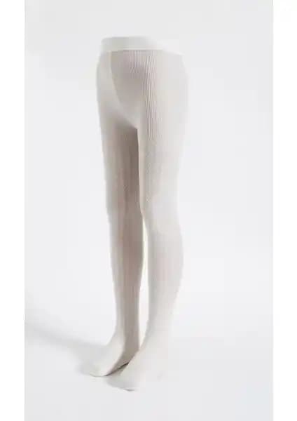 Katia & Bony Kız Çocuk İnce Örgü Desenli Külotlu Çorap Ekru 20 Denye Şıklık ve Konfor Sunar