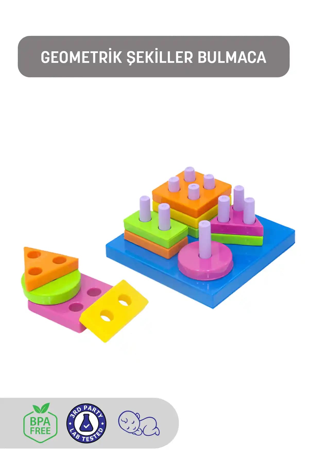 Kiki Geometrik Şekiller Bulmaca: Çocuklar İçin Eğitici ve Güvenli Gelişim Oyuncağı