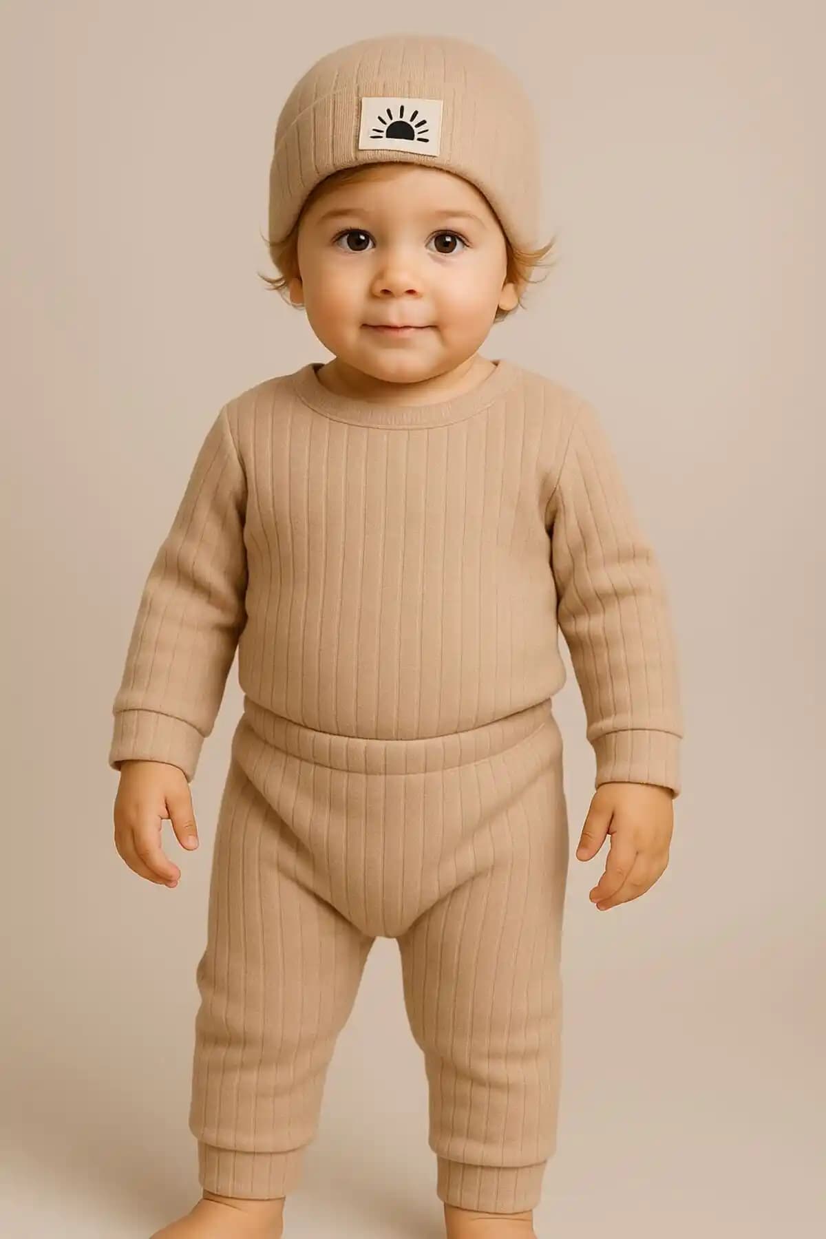 Mai Perla Güneşli Serisi Organik Bebek Takımı: Sağlıklı ve Konforlu 3 Parça Seti