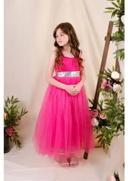 Mnk Baby Sırt Gipeli Tüllü Kız Çocuk Abiyesi Şıklık ve Konforu Bir Arada Sunar