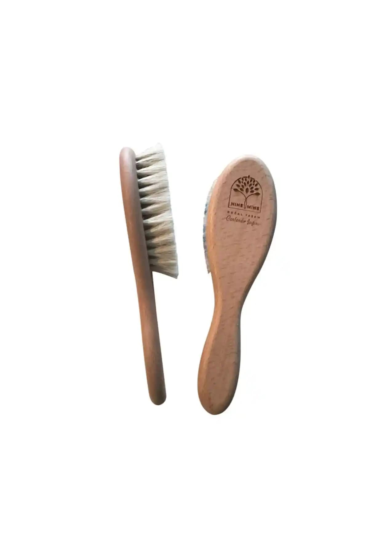 Nine&Mine Doğal Keçi Kılı Bebek Saç Fırçası: Güvenli ve Doğal Bebek Bakımı İçin