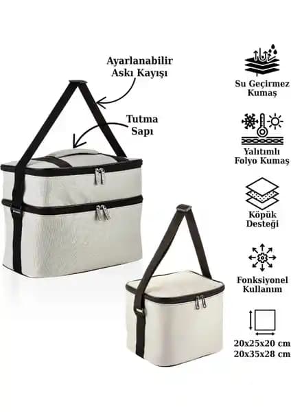 NS Reliable Kamp Piknik Termal Soğutucu Çanta Seti 32 Litre Kapasiteyle Dayanıklı ve Pratik Kullanım