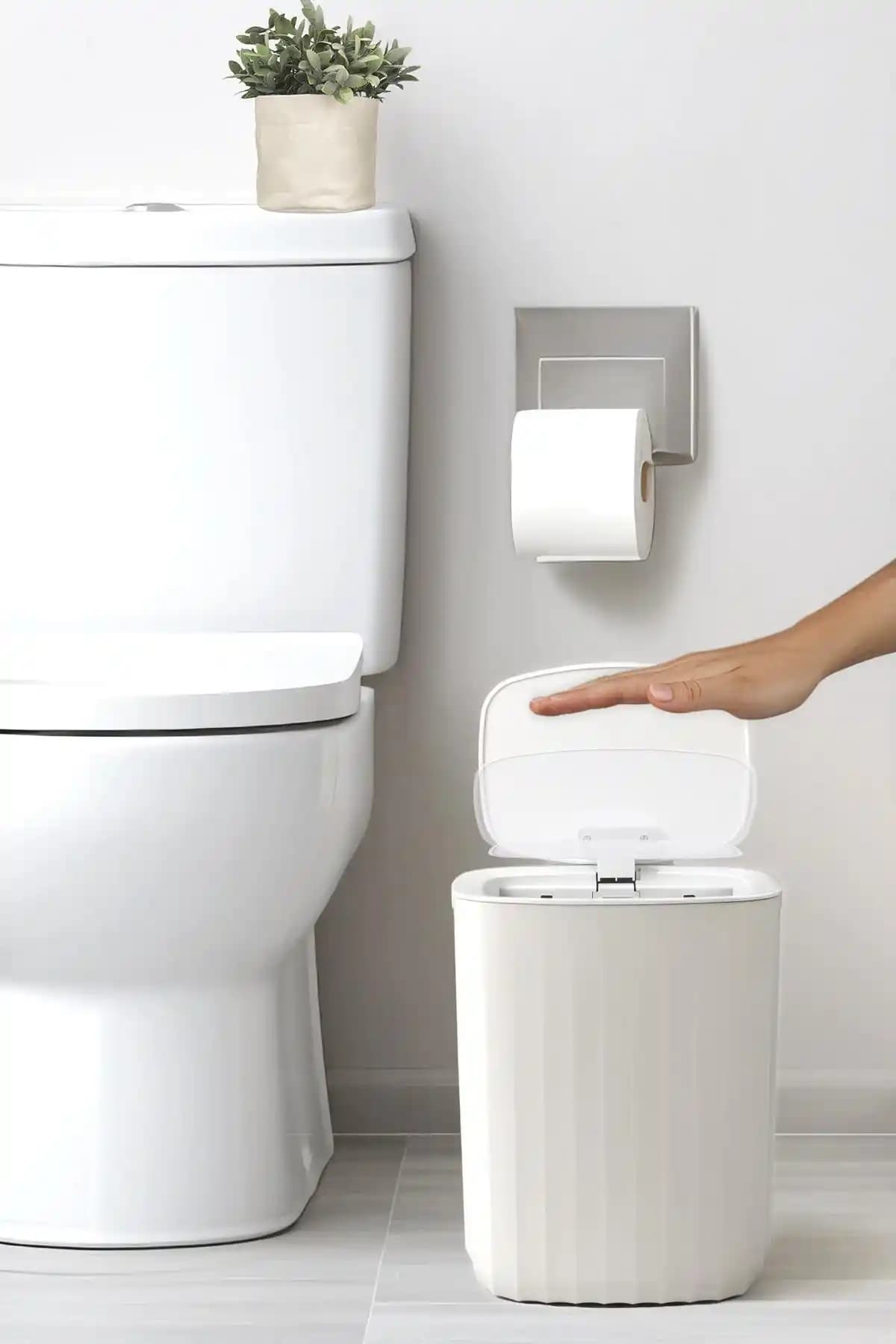 Okyanus Home Hareket Sensörlü 12lt Kırık Beyaz Çöp Kovası: Hijyen ve Pratiklik İçin Modern Çözüm