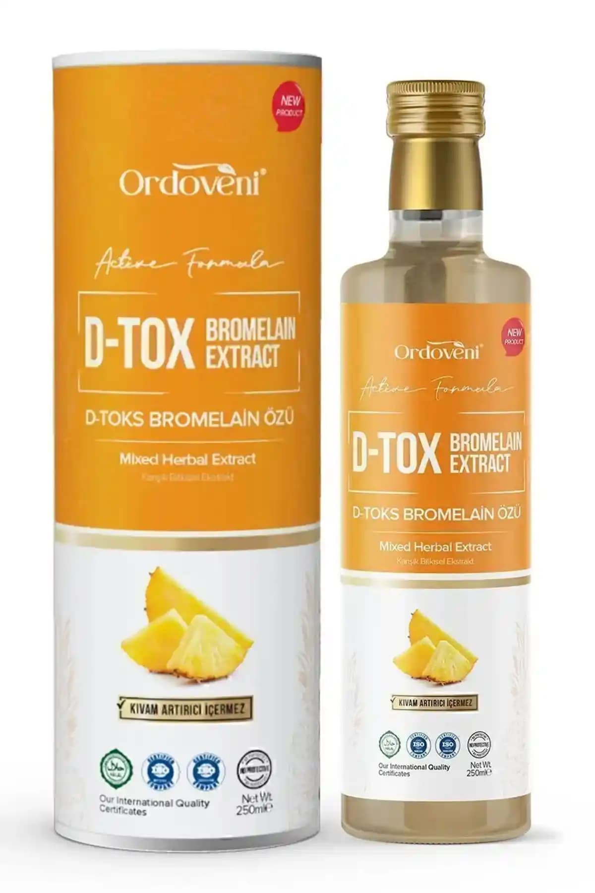 OrdoVeni Bromelain 250ML Doğal İçeriğiyle Sindirim ve Bağışıklık Destekleyici Sağlık Takviyesi