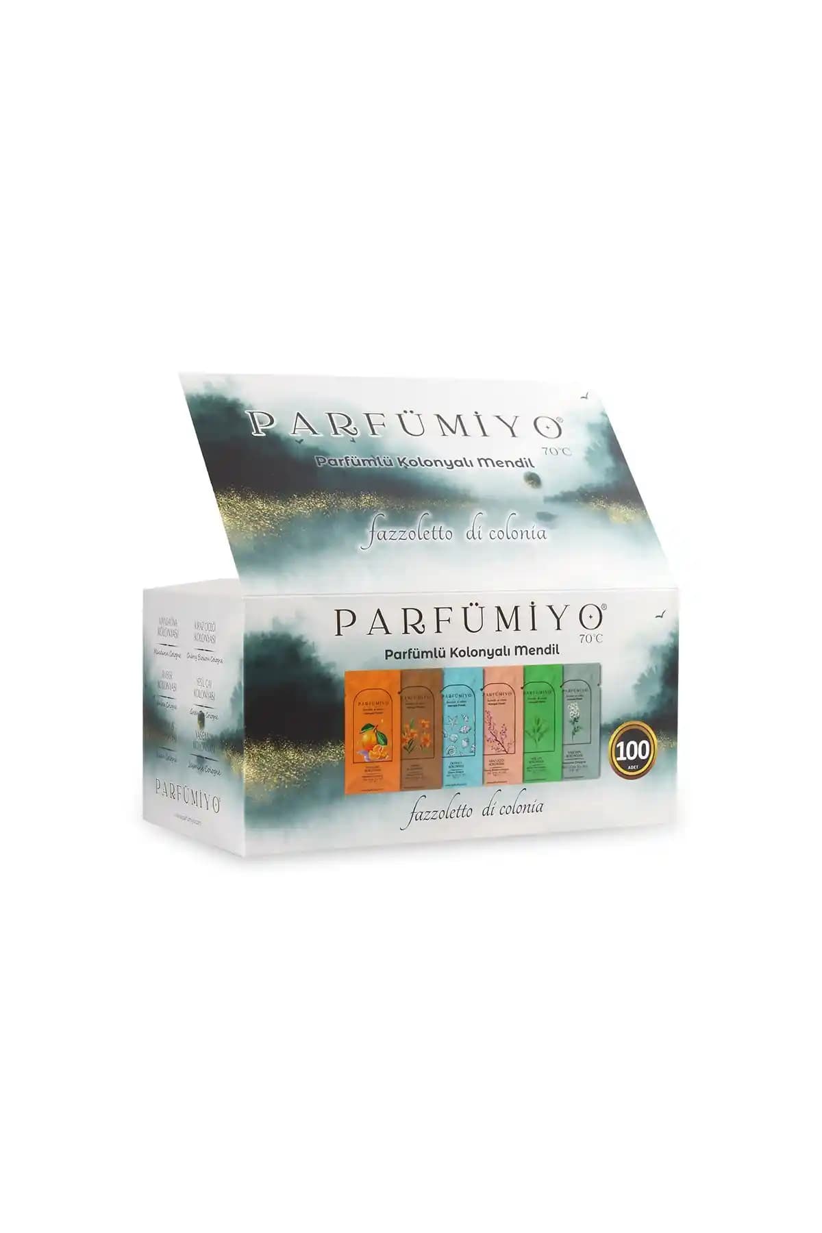 Parfümiyo Karışık Kolonyalı Mendil 100'lü Kutuyla Günlük Hijyen ve Ferahlık Sağlar