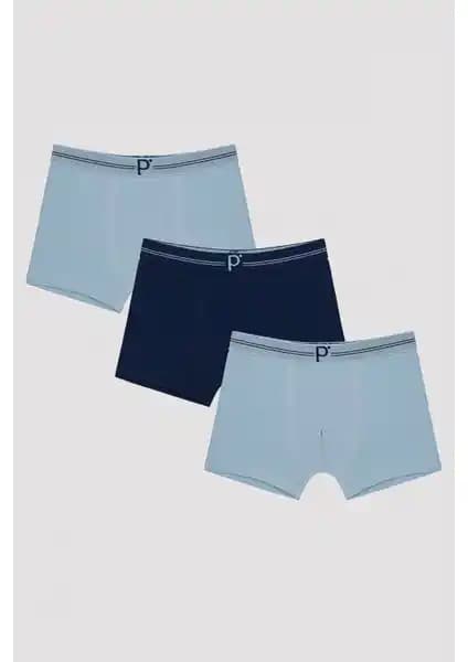Penti Erkek Çocuk Mavi Tonlu 3'lü Boxer Seti: Rahat ve Şık Tasarım