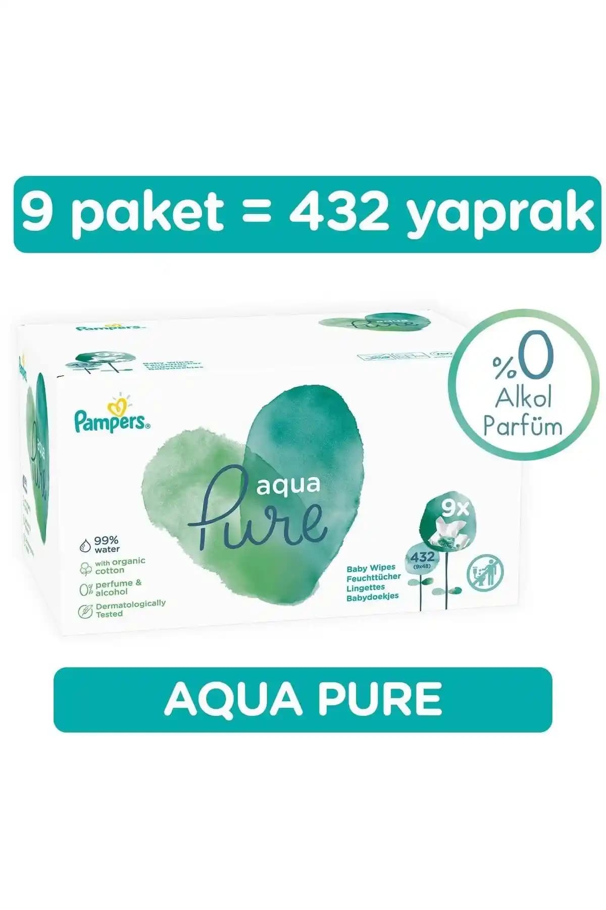 Prima Aqua Pure Bebekler İçin Güvenli ve Hassas Temizlik İçin Uygun Islak Mendil