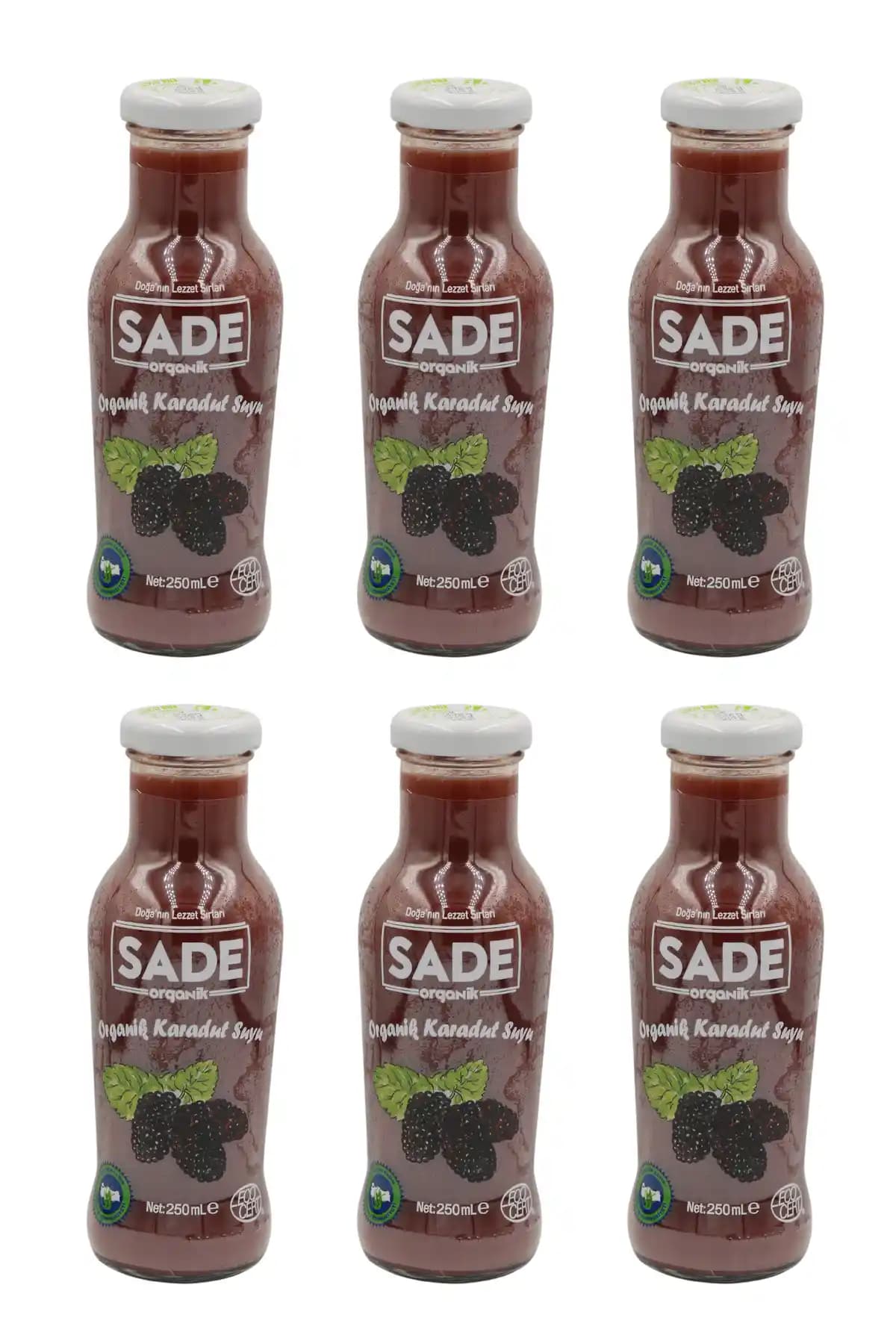 Sade Organik Karadut Suyu 250ml 6'lı Paket Doğallık ve Sağlık Bir Arada