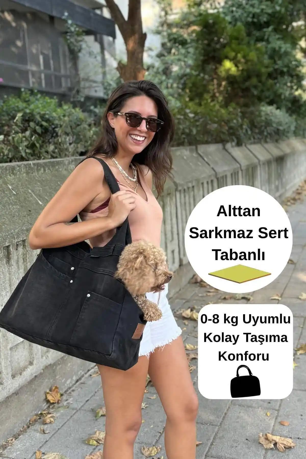Salya Store Siyah Kot Kumaş Köpek Taşıma Çantası: Şık ve Pratik Seyahat Çözümü