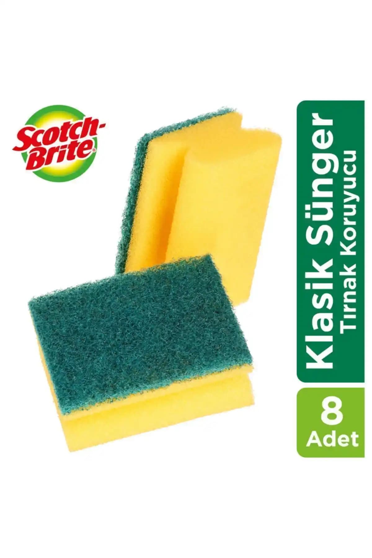 Scotch Brite Yeşil Tırnak Korumalı Sünger ile Hijyenik ve Dayanıklı Temizlik Çözümü