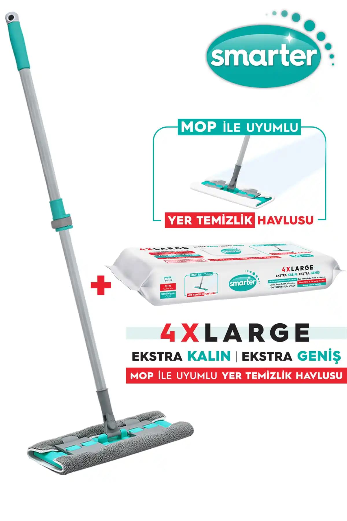 SMARTER Magic Mop ve Yüzey Bezli Set: Pratik ve Etkili Temizlik Çözümü