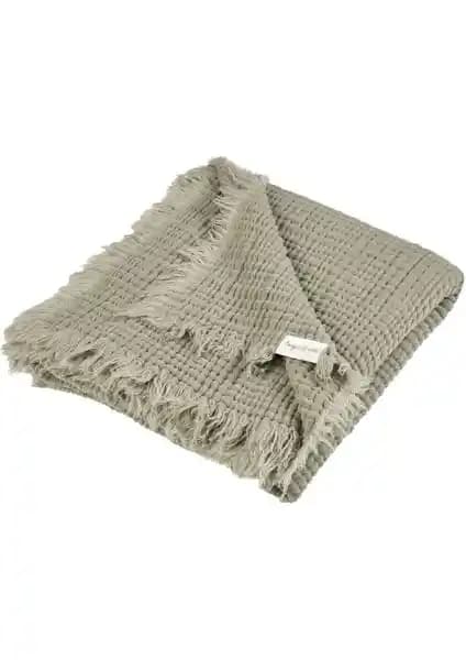 Tiny Lamb Brighton Organik 4 Katlı Yeşil Müslin Bebek Battaniyesi 100x120cm Sağlıklı ve Çok Yönlü Kullanım