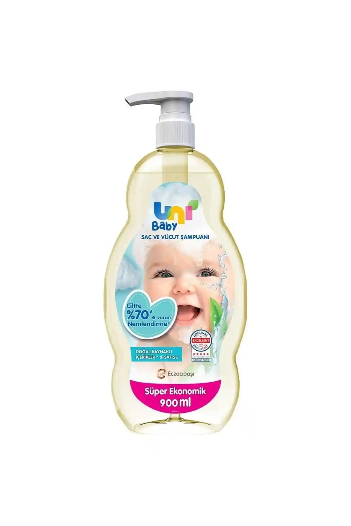 Uni Baby Boyasız Pompalı Bebek Şampuanı 900 ml 3'lü Set Güvenli ve Hassas Ciltler İçin