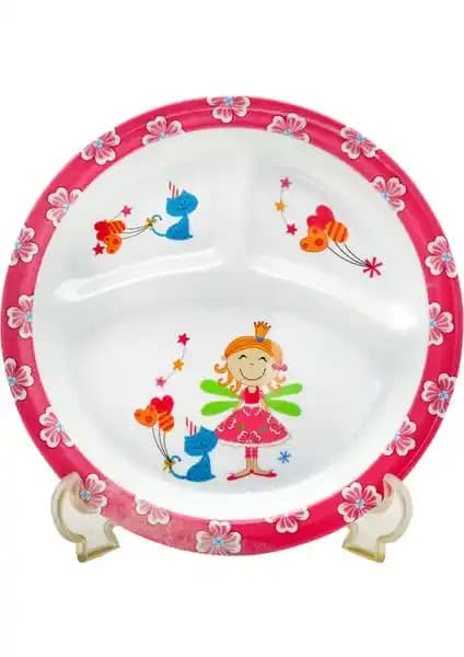 Veletto Prenses Melamin Bebek ve Mama Tabağı 5'li Set Güvenli ve Şık Tasarım