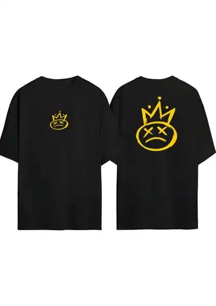 Wert Unisex Göz Alıcı Siyah Oversize Tişört Şıklık ve Konforun Mükemmel Buluşması