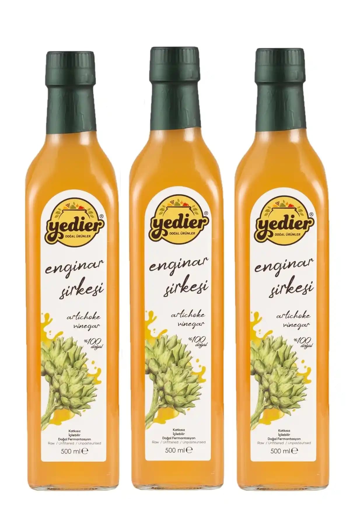 Yedier Enginar Sirkesi 500 Ml 3'lü Paket Doğal ve Sağlıklı İçeriğiyle Öne Çıkıyor