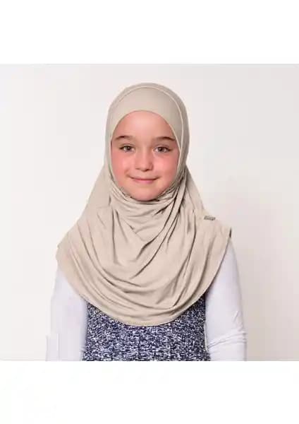 Zehranur Çocuklar İçin Pratik ve Şık Viskon Tek Parça Şal Eşarp 6-11 Yaş