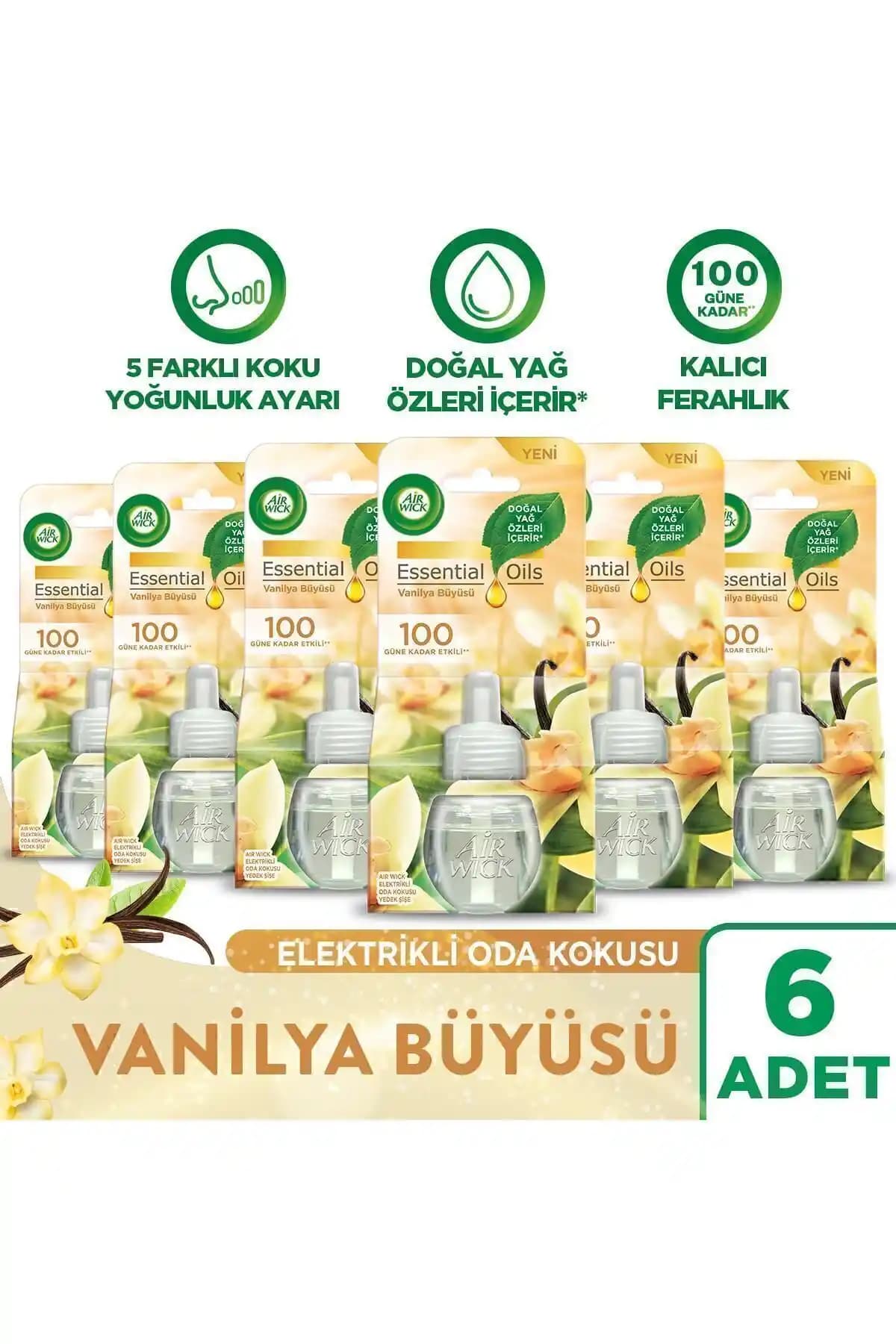 Air Wick Elektrikli Oda Kokusu Vanilya Büyüsü Yedek Şişe ile Ferahlatıcı Aromaterapi Deneyimi