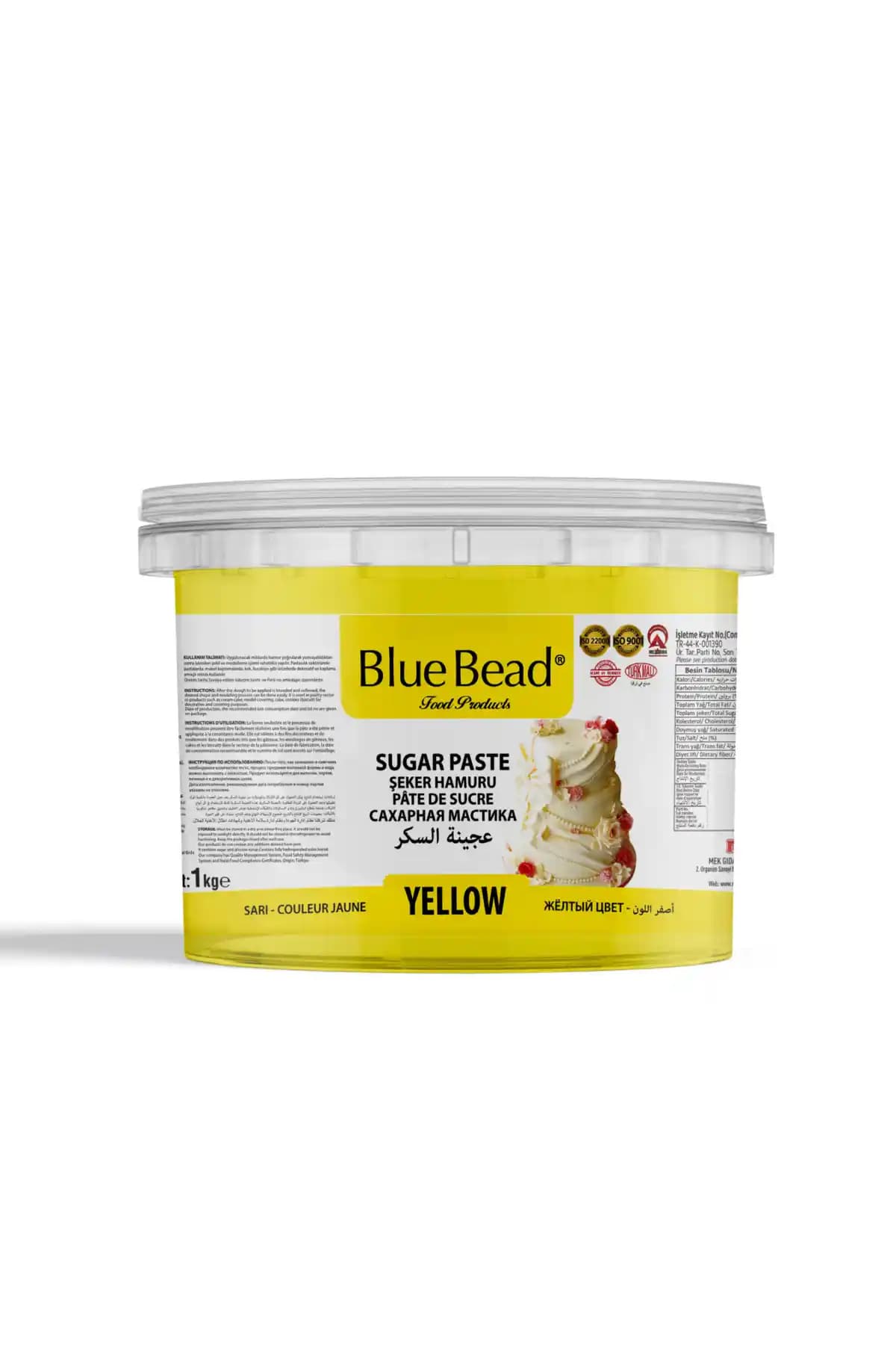 Blue Bead Sarı Şeker Hamuru 1 kg: Renkli ve Sağlıklı Pasta Süsleme Malzemesi