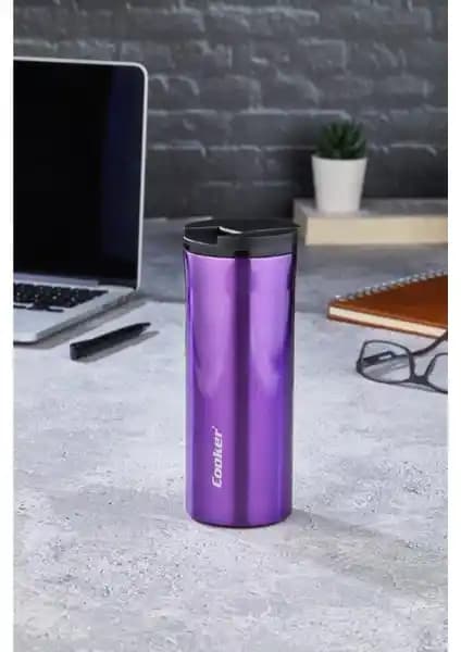 Çelik Malzemeden Üretilmiş 0,40 Lt Mug Termos Mor: Dayanıklı ve Şık Tasarım
