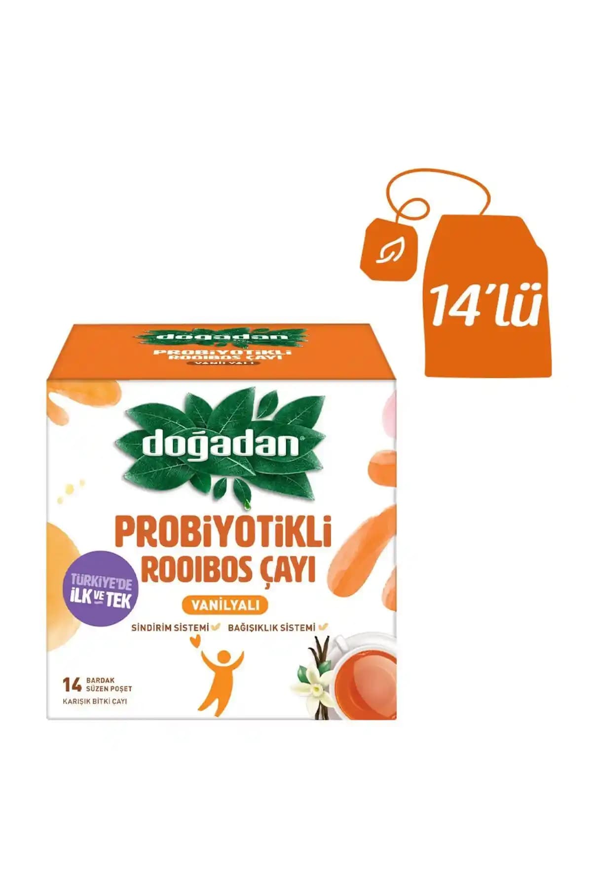 Doğadan Probiyotikli Rooibos Çay 14'lü 26,6 G Sağlıklı ve Aromatik Kafeinsiz İçecek