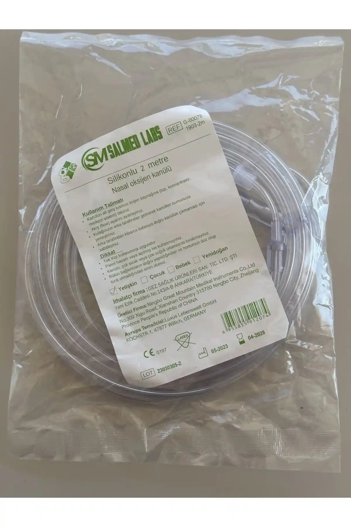 Genel Markalar 2 Metre Silikon Nazal Oksijen Kanülü Sağlık ve Konfor Bir Arada