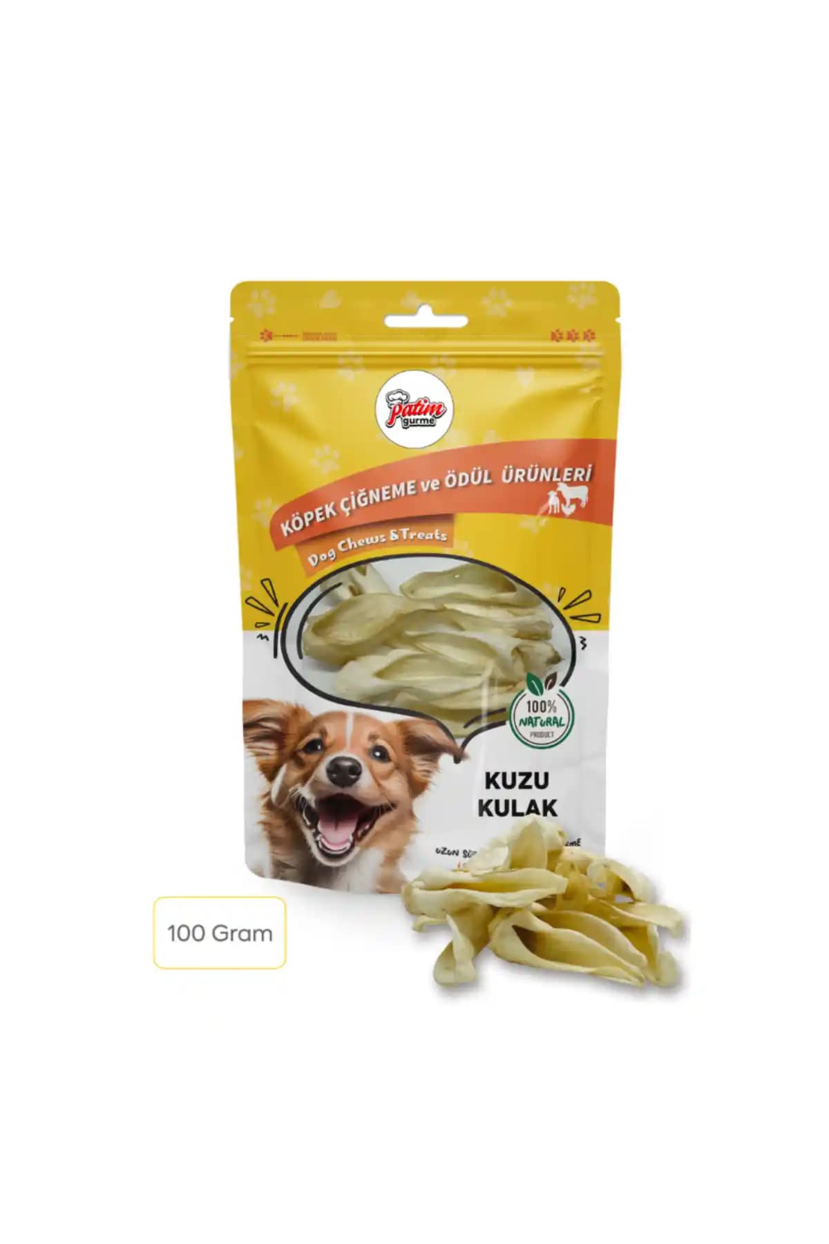 Kuzu Kulak Köpek Ödülü 100 Gram Doğal ve Sağlıklı Kemirme Alternatifi