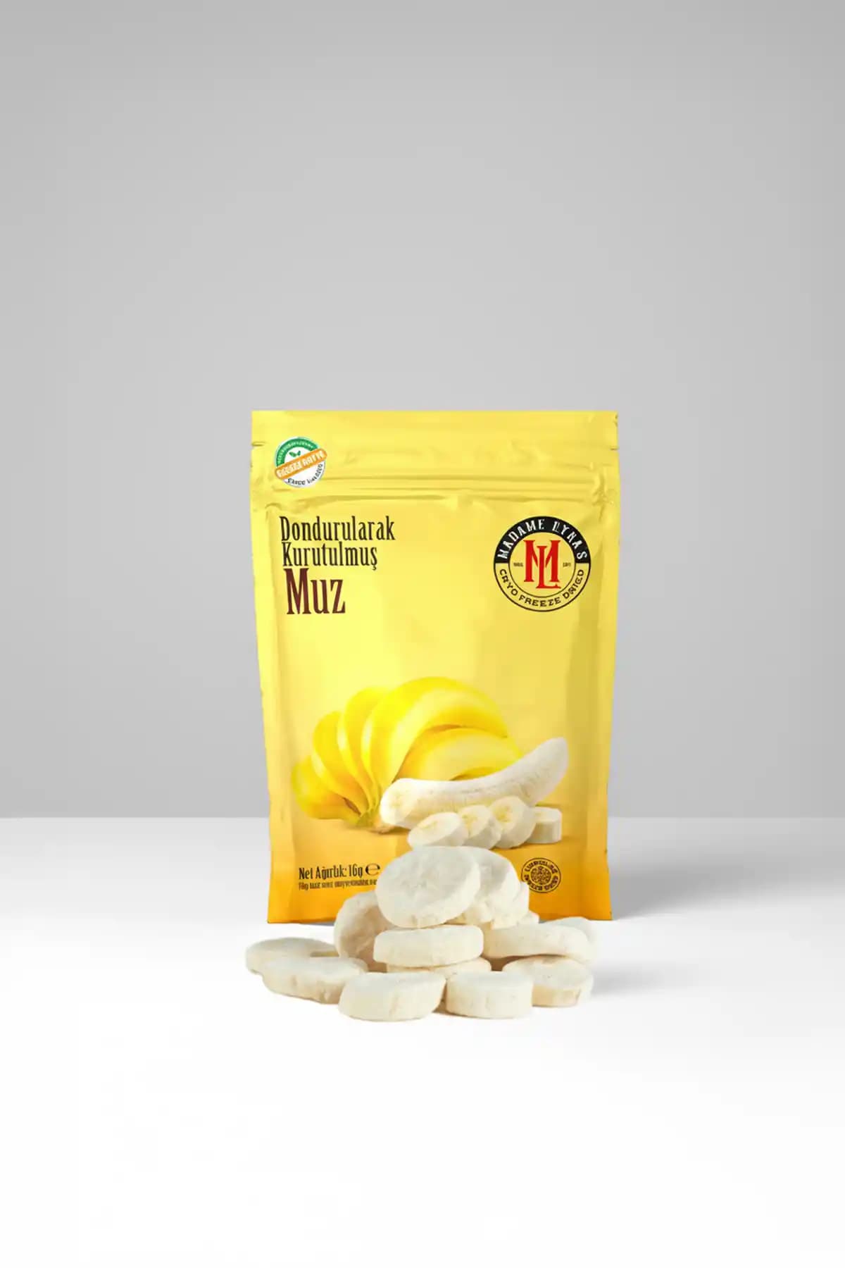 Madame Lyras Muz Freeze Dried Doğal ve Sağlıklı Atıştırmalık 16g