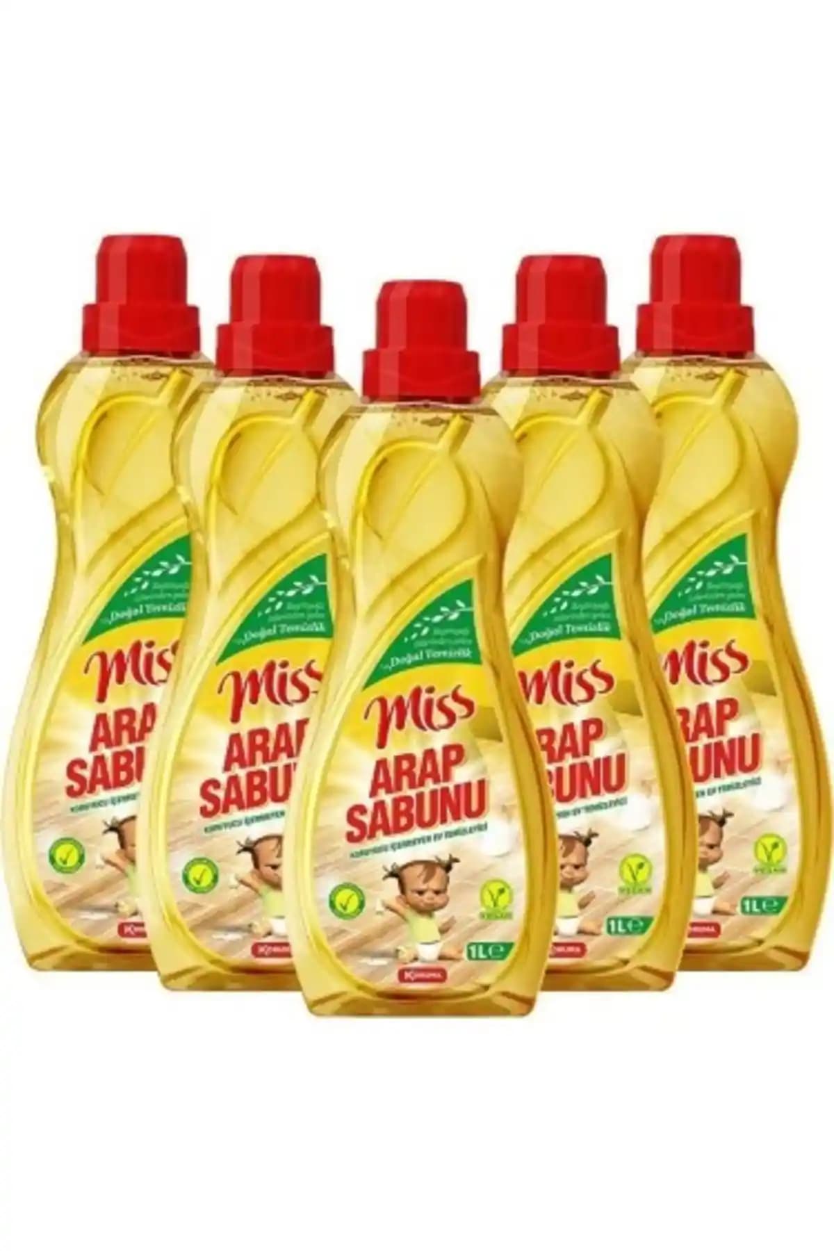 Miss Arap Sabunu 5'li 1000 ml Ekonomik Paket Ahşap ve Mobilya Temizliği İçin Ürün