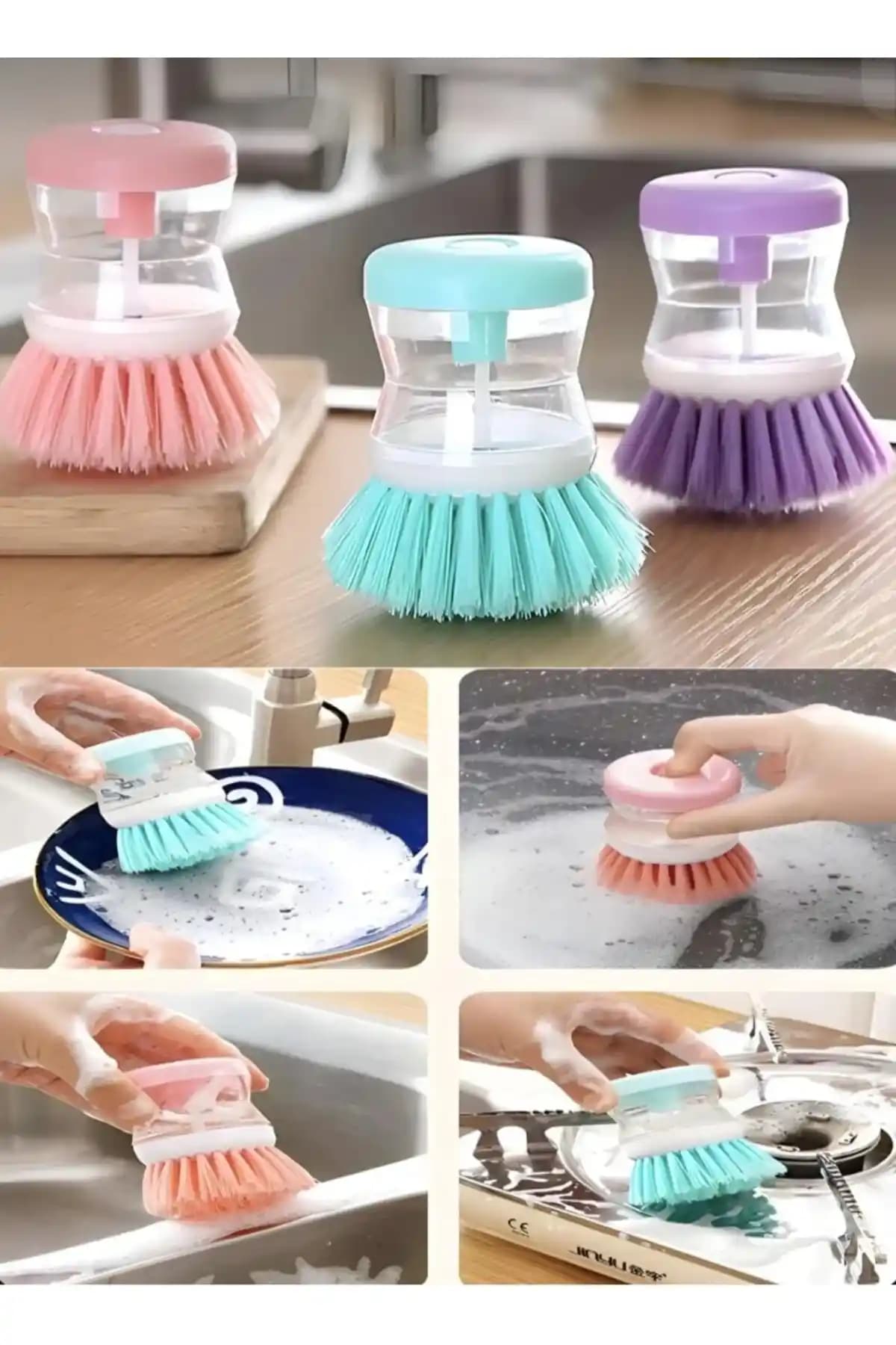 NEWSTORE HOME Deterjan Hazneli Fırça Seti Pratik ve Fonksiyonel Temizlik Çözümü