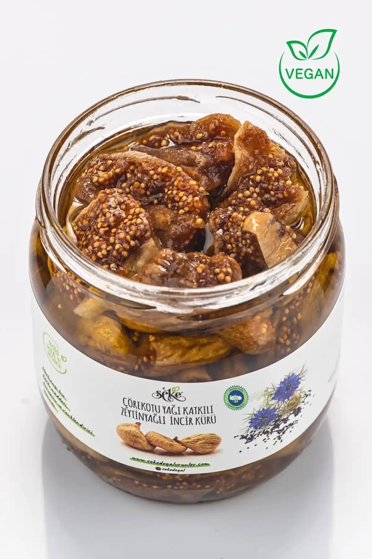 SEKE Organik Sertifikalı Çörekotu Yağı Katkılı Zeytinyağlı Kuru İncir Kürü Doğal ve Sağlıklı Bir Atıştırmalık