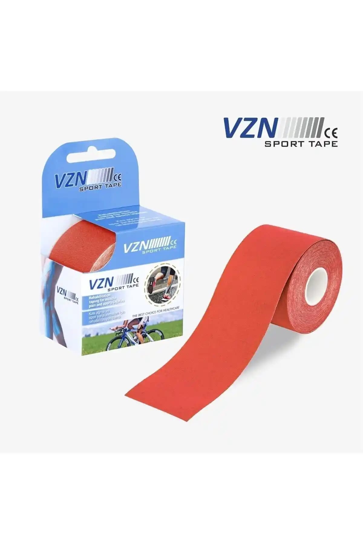 VZN Sport Tape Kırmızı Renk Kinezyo Sporcu Bandı Yüksek Performans ve Konfor Sağlar