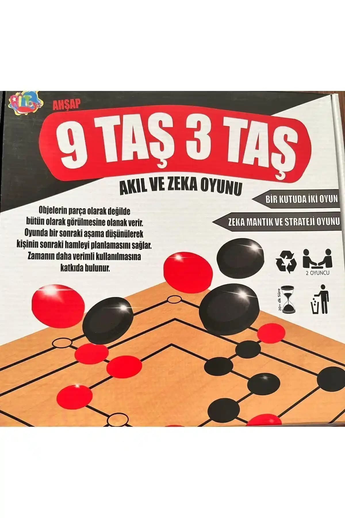 Elif İş Eğitimi Ahşap 9 Taş ve 3 Taş Zeka Oyunları Çocuklar İçin Eğlenceli ve Eğitici Alternatif