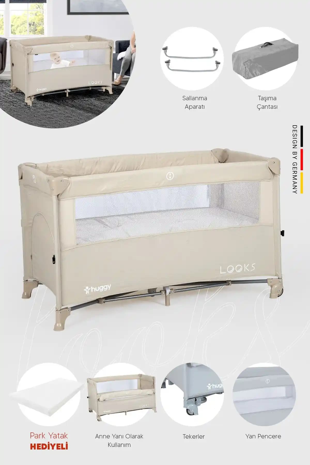 Huggy Looks 5'li Bebek Yatak ve Oyun Parkı Güvenlik ve Konfor Sunar