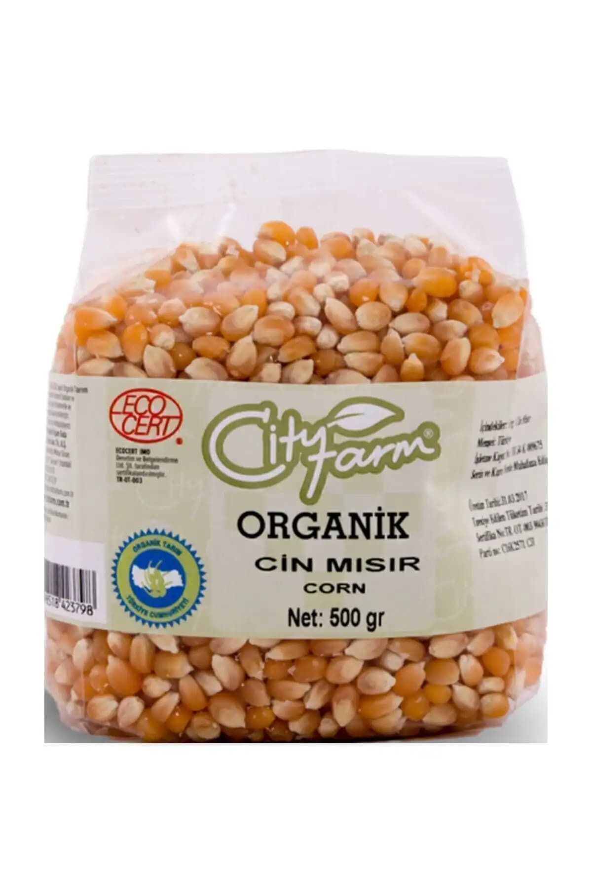 CityFarm Organik Cin Mısır 500 Gr Doğal ve Sağlıklı Atıştırmalık Alternatifi
