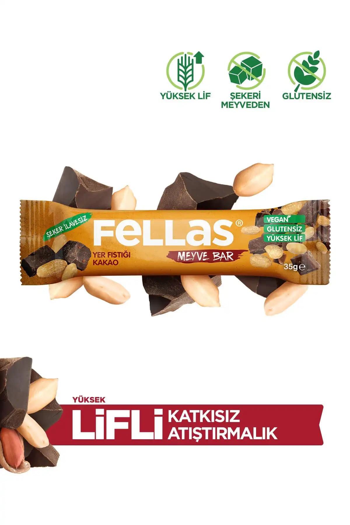 Fellas Meyve Bar: Doğal ve Sağlıklı Yer Fıstığı ve Kakao Lezzetiyle Atıştırmalık