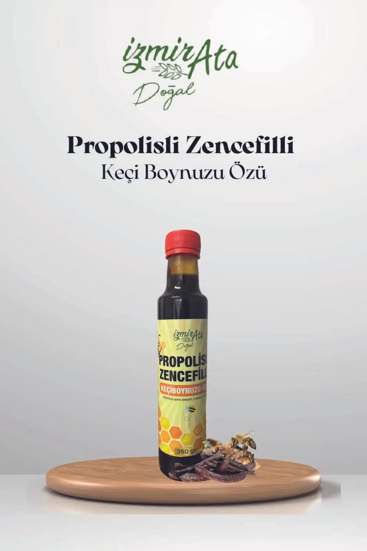 İzmir Ata Propolisli Zencefilli Keçiboynuzu Özü Sağlık Destekleyici Doğal Takviye Ürünü